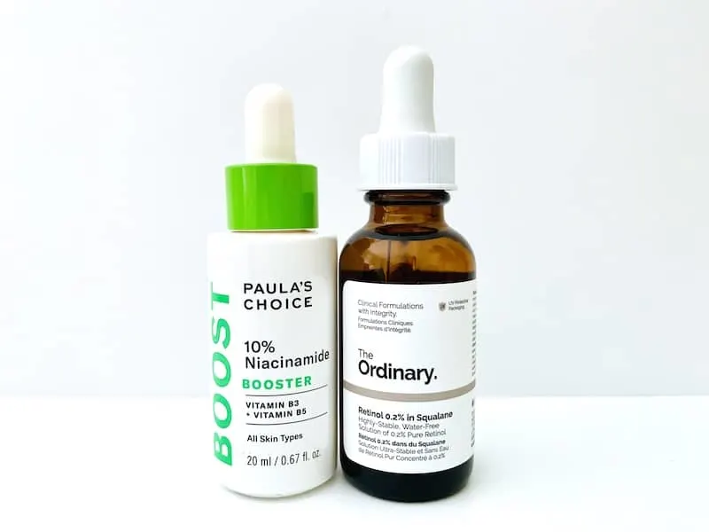 Paula's Choice 10% Niacinamide Booster and The Ordinary Retinol 0.2% in Squalane