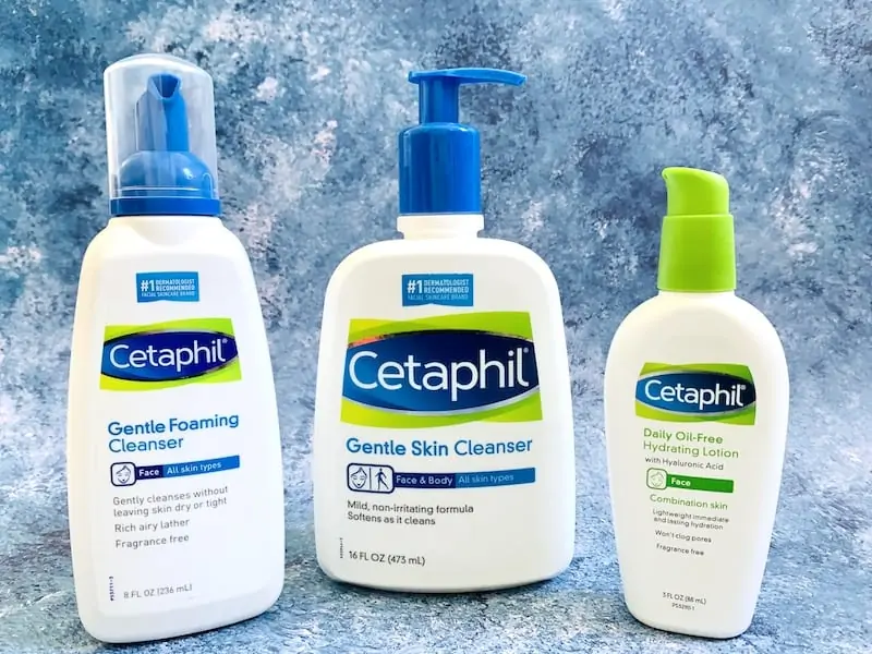 Cetaphil Gentle Foaming Cleanser, Gentle Skin Cleanser, and Daily Oil-Free Hydrating Lotion