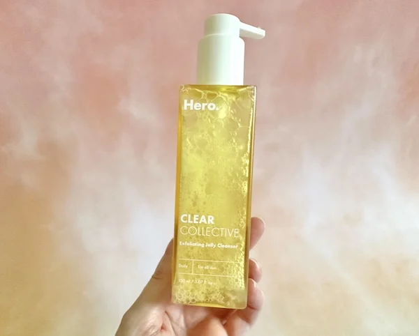 Hero Cosmetics Clear Collective Exfoliating Jelly Cleanser, handheld.