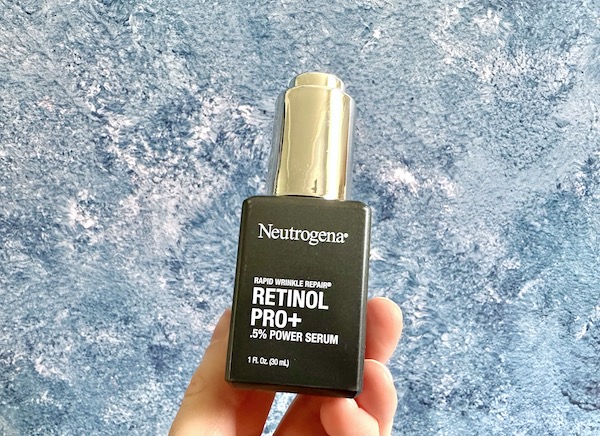 Neutrogena Rapid Wrinkle Repair Retinol Pro+ .5% Power Serum, handheld.