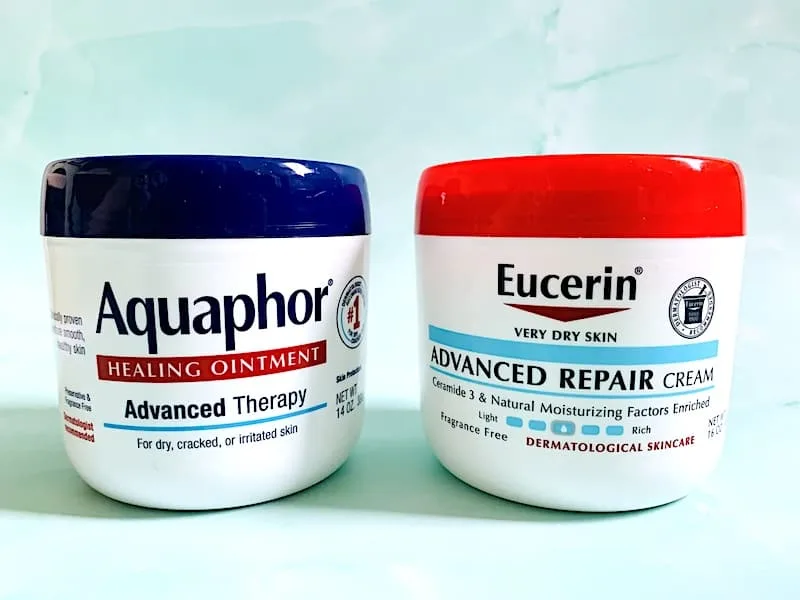 Aquaphor vs Eucerin: Aquaphor Healing Ointment and Eucerin Advanced Repair Cream