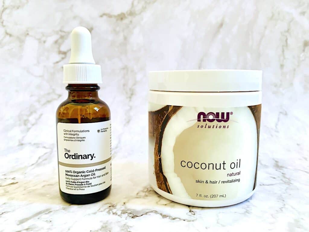The Ordinary 100% Organic Cold-Pressed Moroccan Argan Oil and Now Solutions Coconut Oil