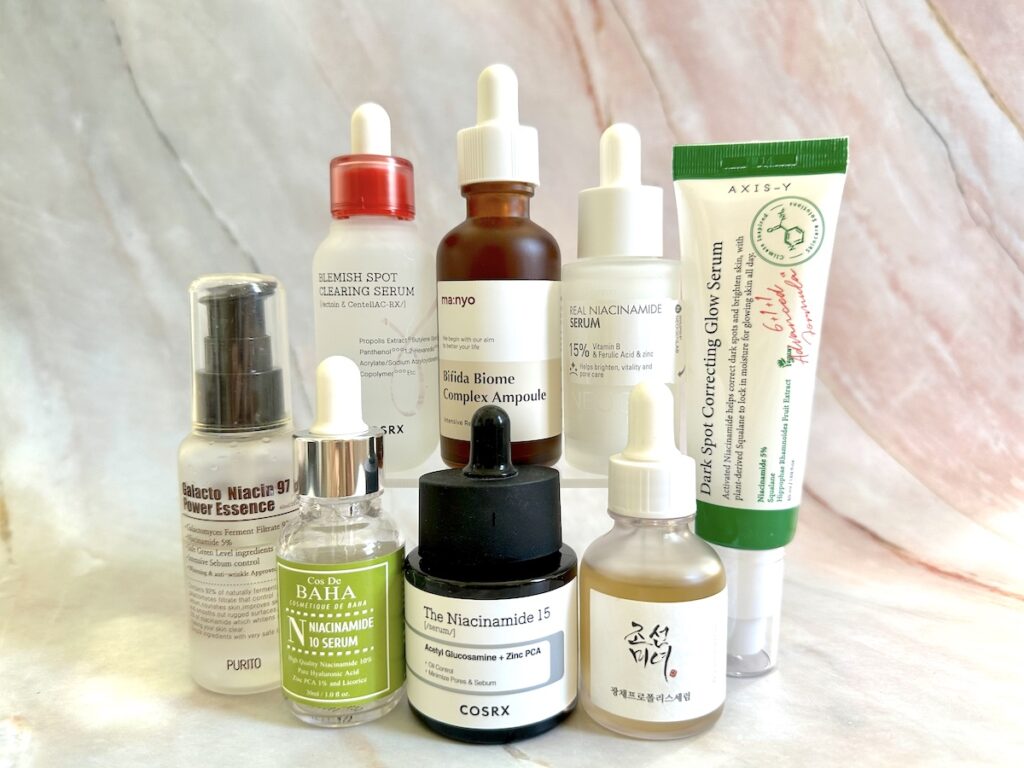 Best Korean Niacinamide Serums from Purito, COSRX, Cos de Baha, Manyo, Beauty of Joseaon, Neogen Dermalogy, and Axis-Y.