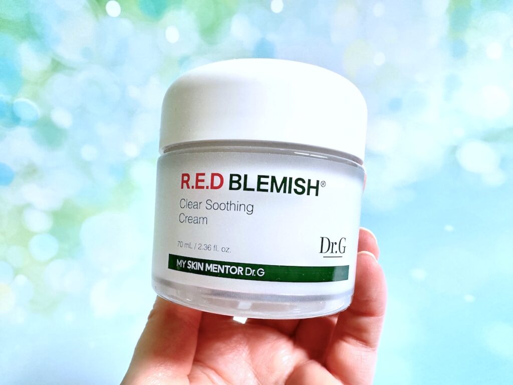 Dr.G R.E.D Blemish Clear Soothing Cream, handheld.